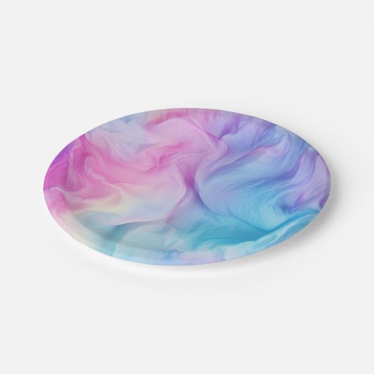 Gefärbte Krawatte Paper-Teller für Party Pappteller (Schrägansicht)