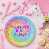 Gefärbte Krawatte Paper Tellers Rainbow Gefärbte K Pappteller (Party)