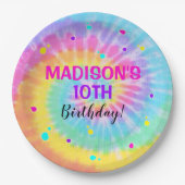 Gefärbte Krawatte Paper Tellers Rainbow Gefärbte K Pappteller (Vorderseite)