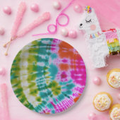 Gefärbte Krawatte Pappteller (Party)