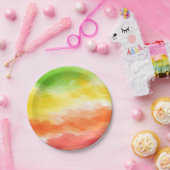 Gefärbte Krawatte Pappteller (Party)