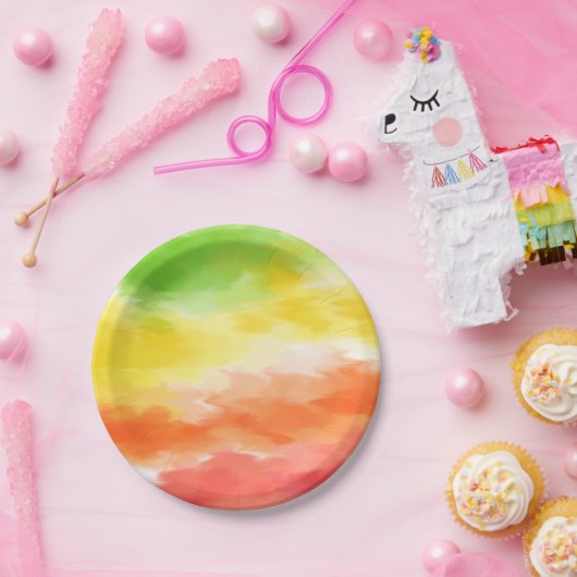 Gefärbte Krawatte Pappteller (Party)