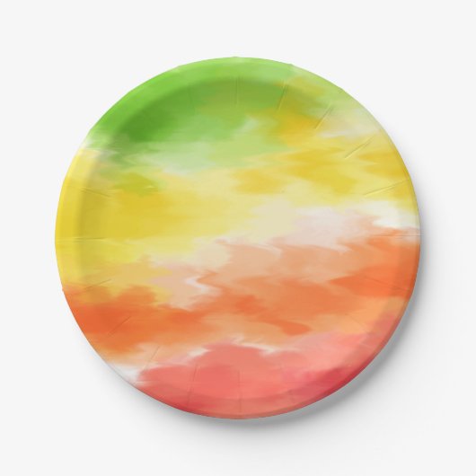 Gefärbte Krawatte Pappteller (Vorderseite)