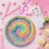 gefärbte Krawatte Pappteller (Party)