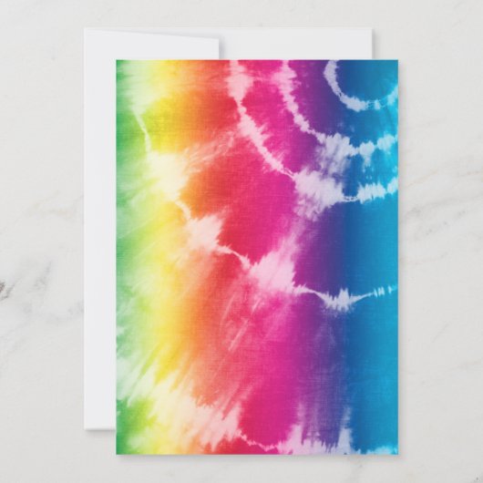 Gefärbte Krawatte Party Einladung | Gefärbte Krawa (Rückseite)