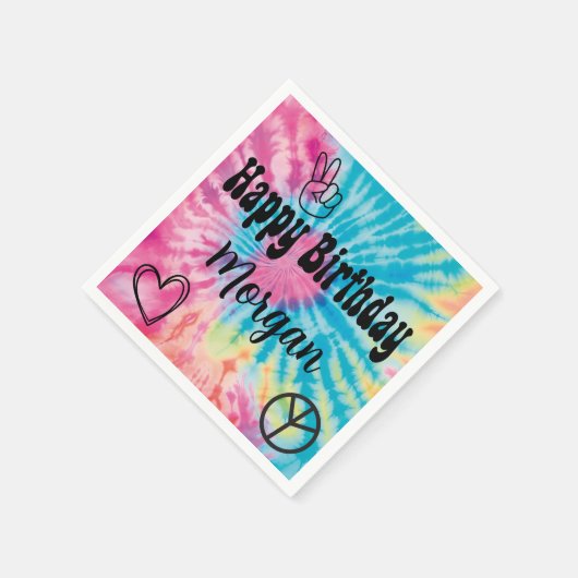 Gefärbte Krawatte Party Paper Napkin Serviette (Ecke)