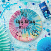 Gefärbte Krawatte Party Pappteller (Party)