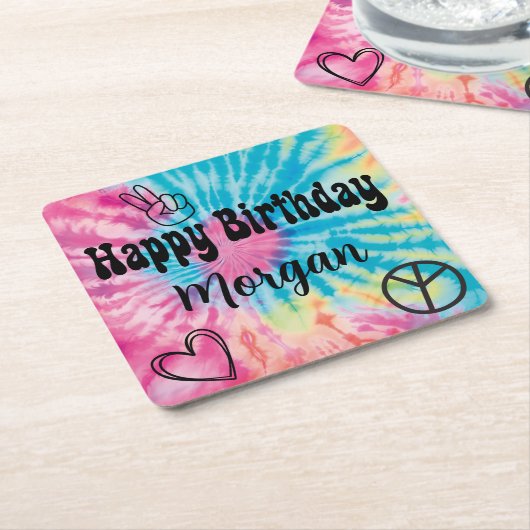 Gefärbte Krawatte Party Rechteckiger Pappuntersetzer (angewinkelt)