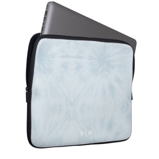 Gefärbte Krawatte | Pastel Blue Modern Stylish Mon Laptopschutzhülle (Vorne Rechts)