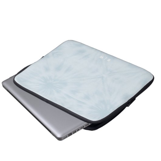 Gefärbte Krawatte | Pastel Blue Modern Stylish Mon Laptopschutzhülle (Vorne Knopf)