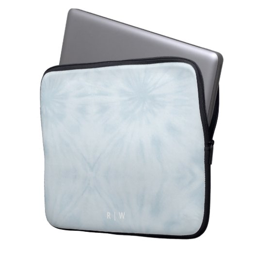 Gefärbte Krawatte | Pastel Blue Modern Stylish Mon Laptopschutzhülle (Vorderseite Links)