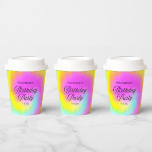 Gefärbte Krawatte Pastel Boho Geburtstagsparty Pappbecher