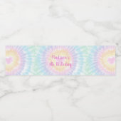 Gefärbte Krawatte Pastel Hippie Peace Liebe Geburt Wasserflaschenetikett (Einzelnes Label)
