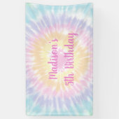 Gefärbte Krawatte Pastel Rainbow Boho Hippie Birth Banner (Vertikal)