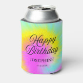 Gefärbte Krawatte Pastel Rainbow Happy Birthday Dosenkühler (Kanne Rückseite)