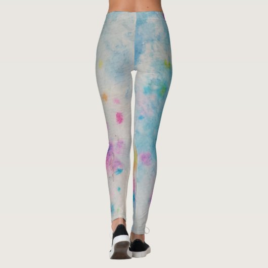 Gefärbte Krawatte Pastel Watercolor Leggings (Rückseite)