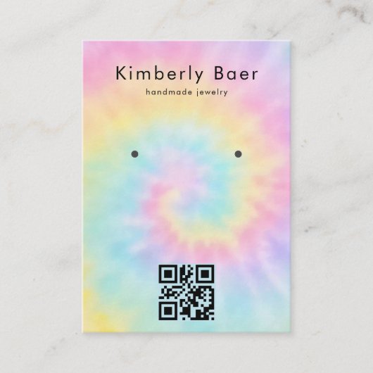 Gefärbte Krawatte Pastell Aquarell 70er Vorführung Visitenkarte (Vorderseite)