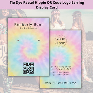 Gefärbte Krawatte Pastell Aquarell 70er Vorführung Visitenkarte