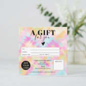 Gefärbte Krawatte-Pastell-Boho-Quadrat-Geschenkgut (Stehend Vorderseite)