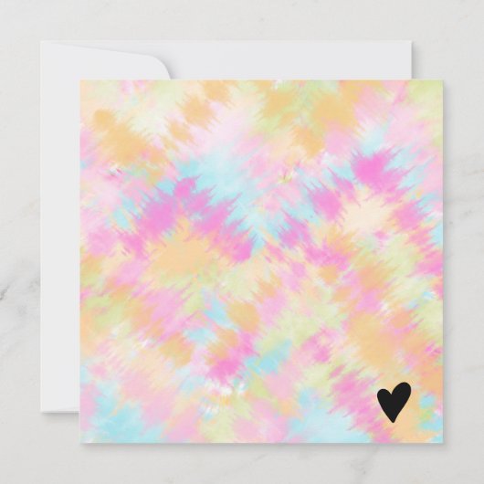 Gefärbte Krawatte-Pastell-Boho-Quadrat-Geschenkgut (Rückseite)