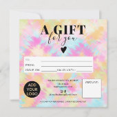 Gefärbte Krawatte-Pastell-Boho-Quadrat-Geschenkgut (Vorderseite)