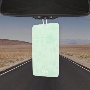 Gefärbte Krawatte   Pastell Minze Green Monogram Autolufterfrischer