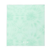 Gefärbte Krawatte | Pastell Minze Green Monogram Notizblock (Vorderseite)