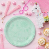 Gefärbte Krawatte | Pastell Minze Green Monogram Pappteller (Party)