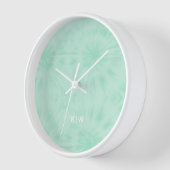 Gefärbte Krawatte | Pastell Minze Green Monogram Uhr (Winkel)
