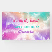 Gefärbte Krawatte Pastell Rosa Orange Aquamarin Li Banner (Horizontal)