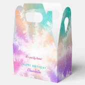 Gefärbte Krawatte Pastell Rosa Orange Aquamarin Li Geschenkschachtel (Geöffnet)