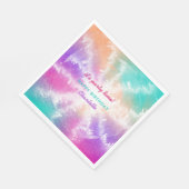 Gefärbte Krawatte Pastell Rosa Orange Aquamarin Li Serviette (Ecke)