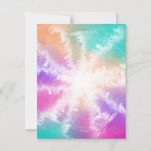 Gefärbte Krawatte Pastell Rosa Orange Aquamarine L Dankeskarte (Rückseite)