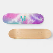 Gefärbte Krawatte Pastell Rosa Orange Aquamarine L Skateboard (Horizontal)