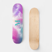 Gefärbte Krawatte Pastell Rosa Orange Aquamarine L Skateboard (Vorderseite)