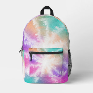 Gefärbte Krawatte Pastell Wasserfarbe Rosa Orange Bedruckter Rucksack