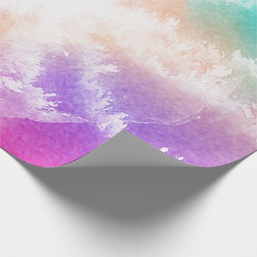 Gefärbte Krawatte Pastell Wasserfarbe Rosa Orange Geschenkpapier (Ecke)