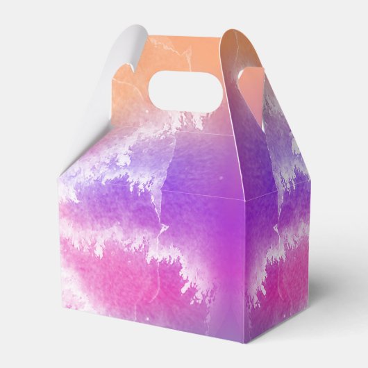 Gefärbte Krawatte Pastell Wasserfarbe Rosa Orange  Geschenkschachtel (Rückseite)