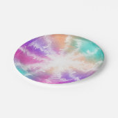 Gefärbte Krawatte Pastell Wasserfarbe Rosa Orange Pappteller (Schrägansicht)