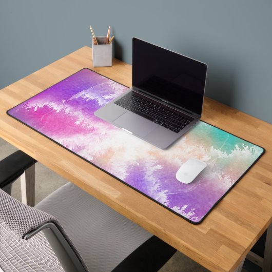 Gefärbte Krawatte Pastell Wasserfarbe Rosa Orange  Schreibtischunterlage (Büro 2)