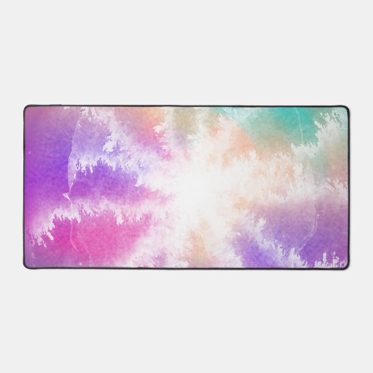 Gefärbte Krawatte Pastell Wasserfarbe Rosa Orange  Schreibtischunterlage (Vorderseite)