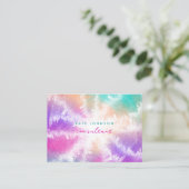 Gefärbte Krawatte Pastell Wasserfarbe Rosa Orange Visitenkarte (Stehend Vorderseite)
