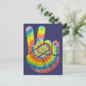 gefärbte Krawatte Peace Hand Postkarte (Stehend Vorderseite)