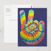 gefärbte Krawatte Peace Hand Postkarte (Vorne/Hinten)