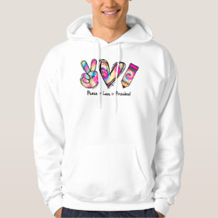 Gefärbte Krawatte Peace Liebe and Preschool Girl B Hoodie