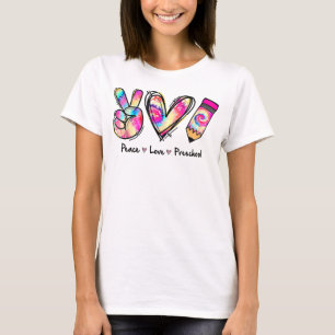 Gefärbte Krawatte Peace Liebe and Preschool Girl B T-Shirt