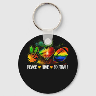 Gefärbte Krawatte Peace Liebe Football Lover Game Schlüsselanhänger