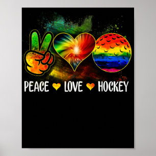 Gefärbte Krawatte Peace Liebe Hockey Hockey Lover Poster