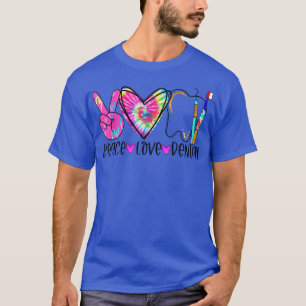 Gefärbte Krawatte Peace Liebe Zahnärztliche  Dent T-Shirt