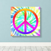 Gefärbte Krawatte Peace Sign Canvas Print Leinwanddruck (Insitu (Holzboden))